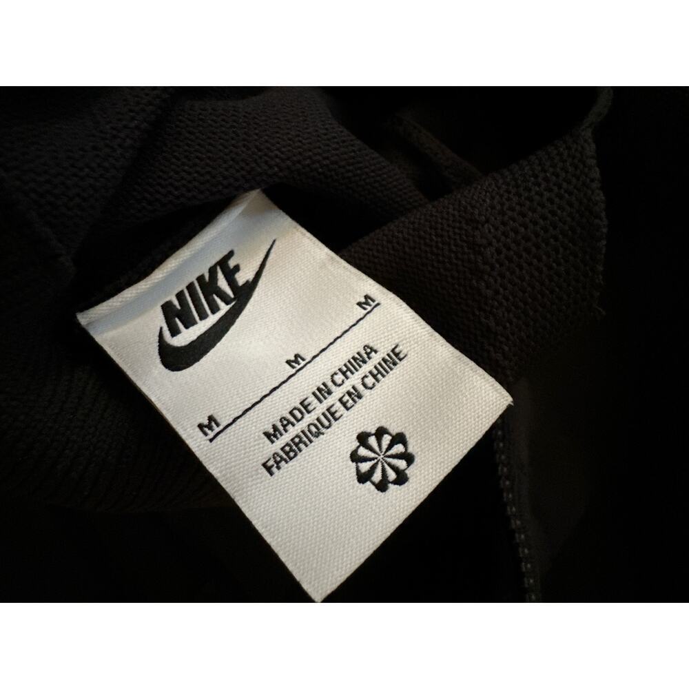 Women M Nike Sportswear Black Chill Knit Crop Top Tee Shirt Sweater Zip FN4689 - Picture 8 of 8